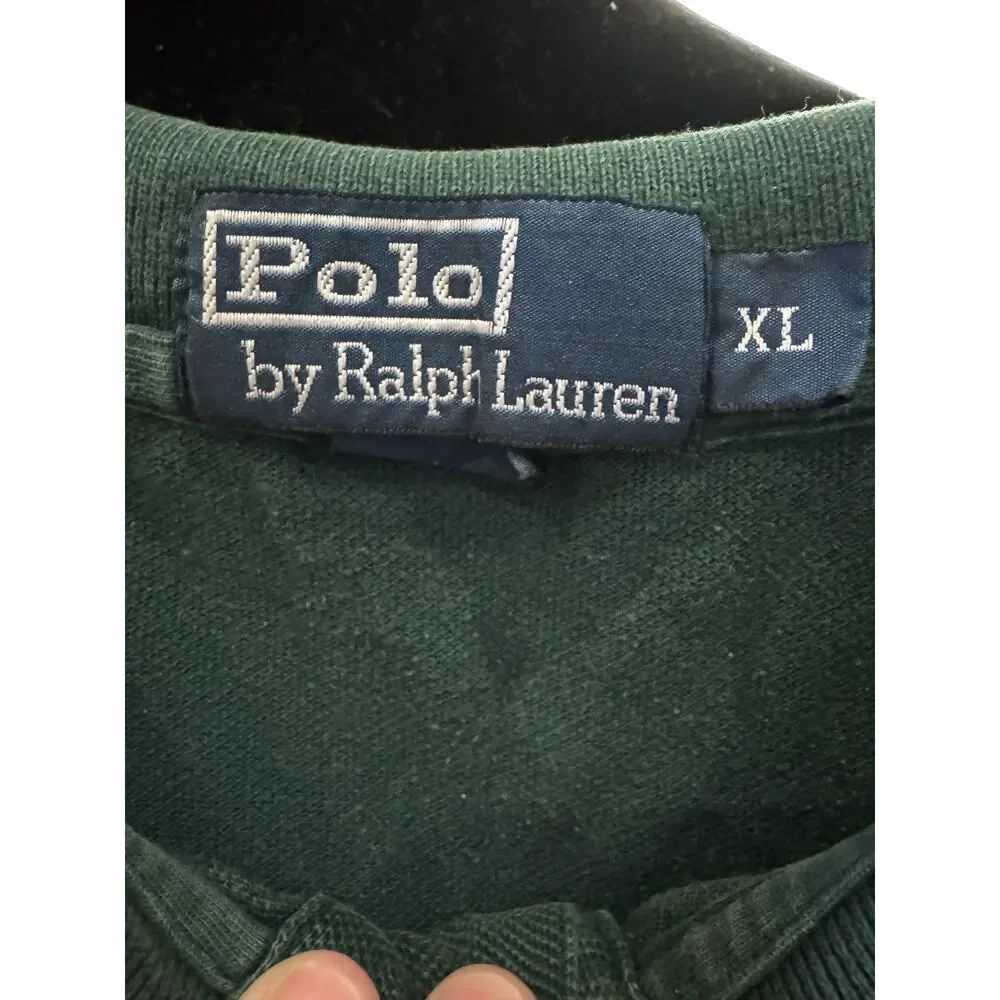 Vintage Polo Ralph Lauren Green Mesh Short Sleeve SS Polo Shirt XL